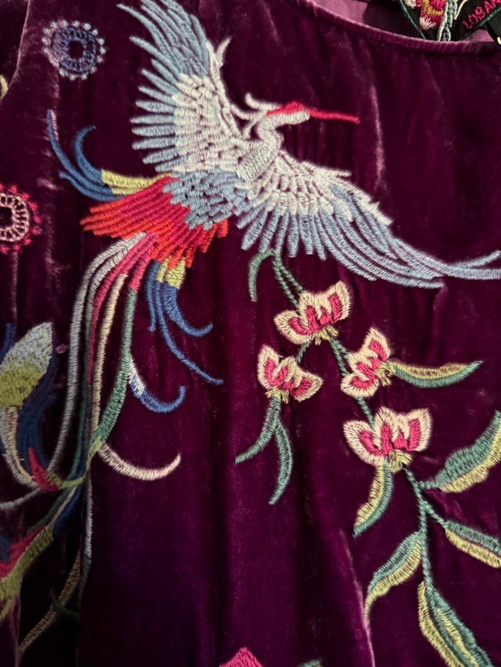 Johnny Was Boatneck Nikkola Velvet Blouse - Picture 10 of 16